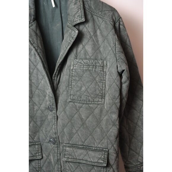 Free People Hunter Evergreen Quilted Barn Comfy Jacket small - Picture 4 of 14